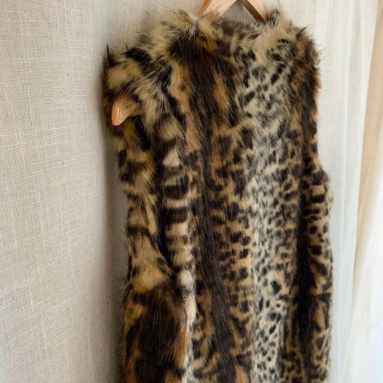 60's Leopard Fur×Suede sible Vest 60's Leopard Fur×Suede Riversible Vest Vintage Guess Women's Large