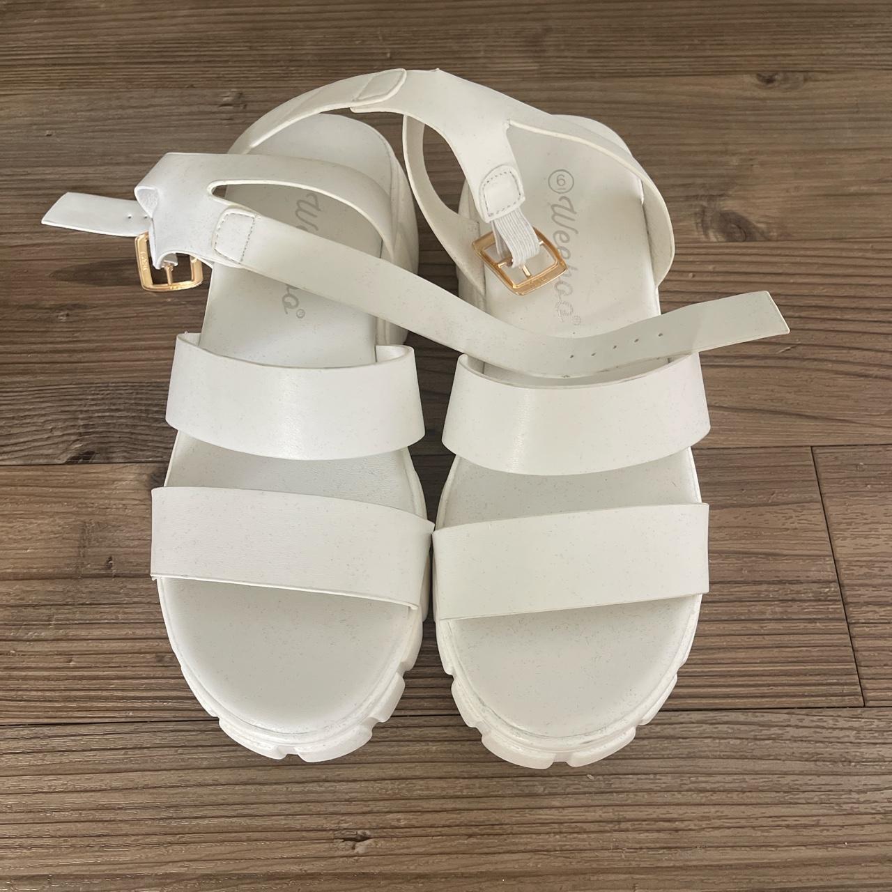 white sandals with platform