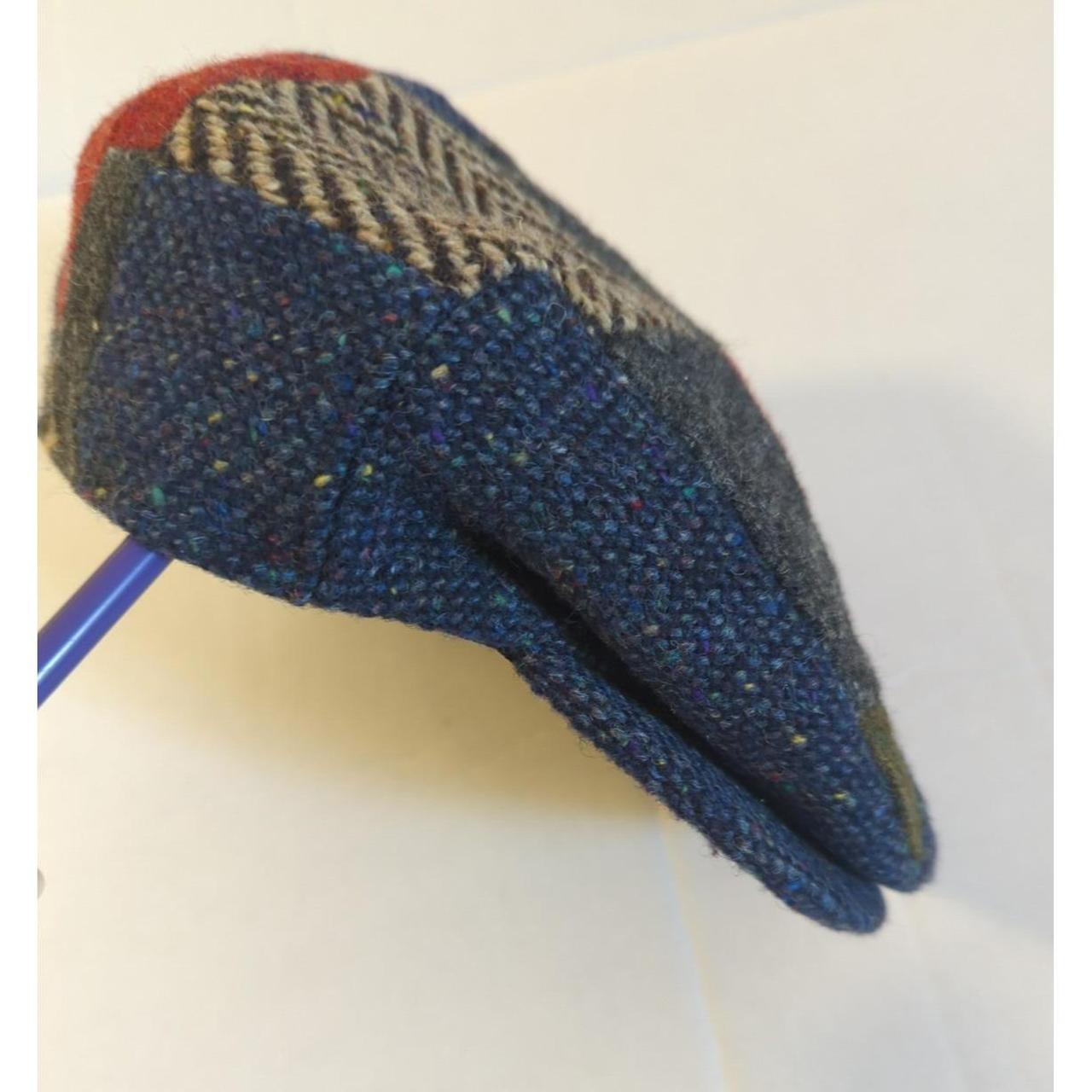 Men's Hat - Multi – Wool Patchwork Driver Flat Ca… - image 3