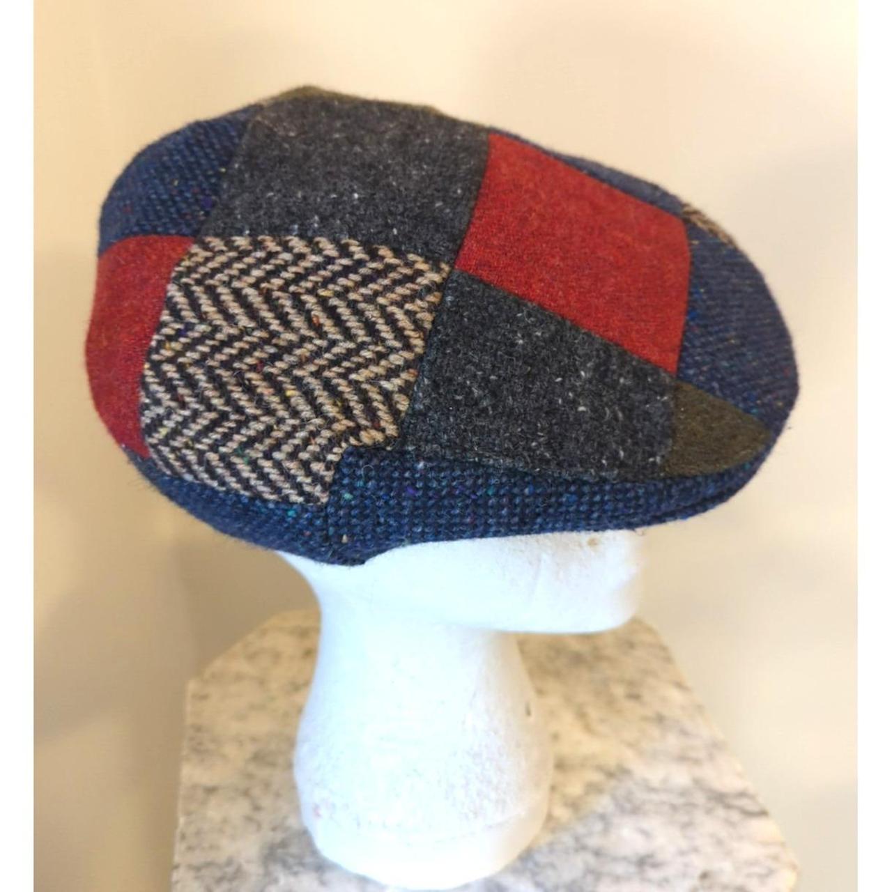 Men's Hat - Multi – Wool Patchwork Driver Flat Ca… - image 1