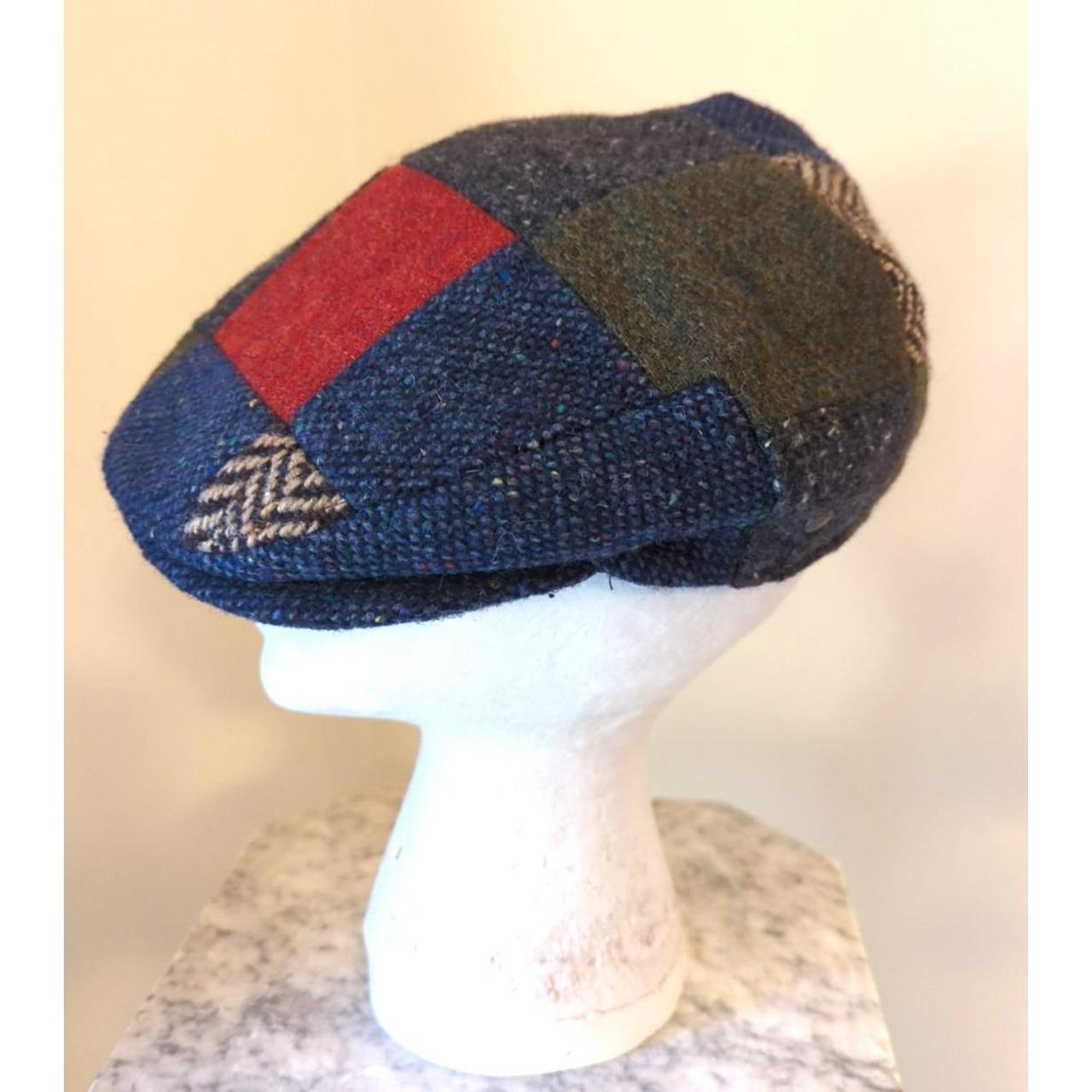 Men's Hat - Multi – Wool Patchwork Driver Flat Ca… - image 2