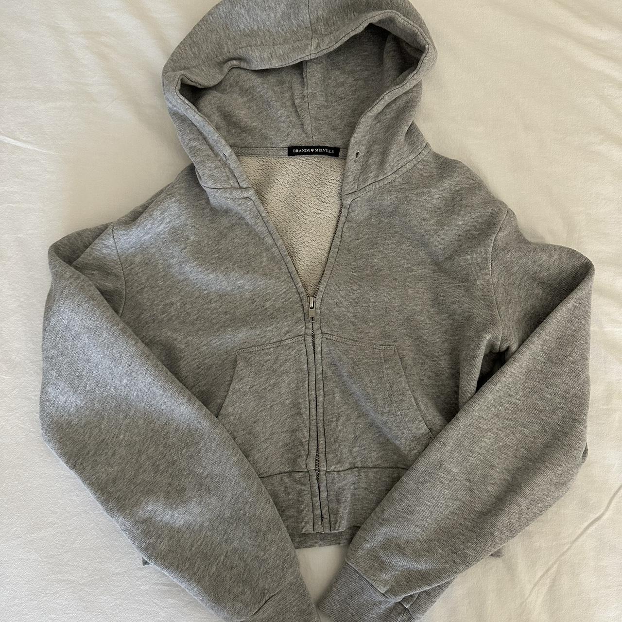 Brandy Melville Cropped Gray Jacket Cropped gray... Depop