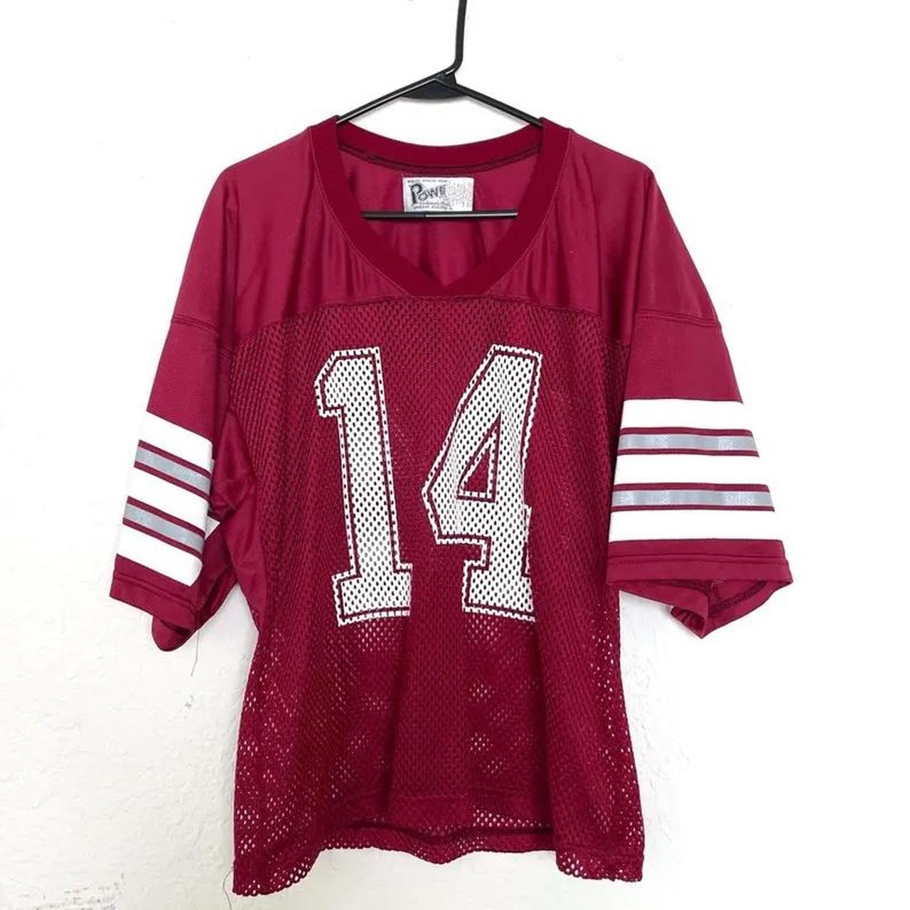 Vintage 80s Maroon Mesh Football Jersey Top Number | Depop Vintage 80s Maroon Mesh Football Jersey Top Number | Depop