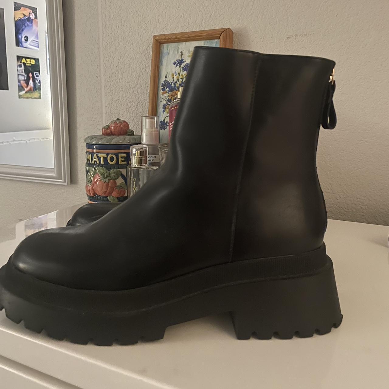 asos black flat boots