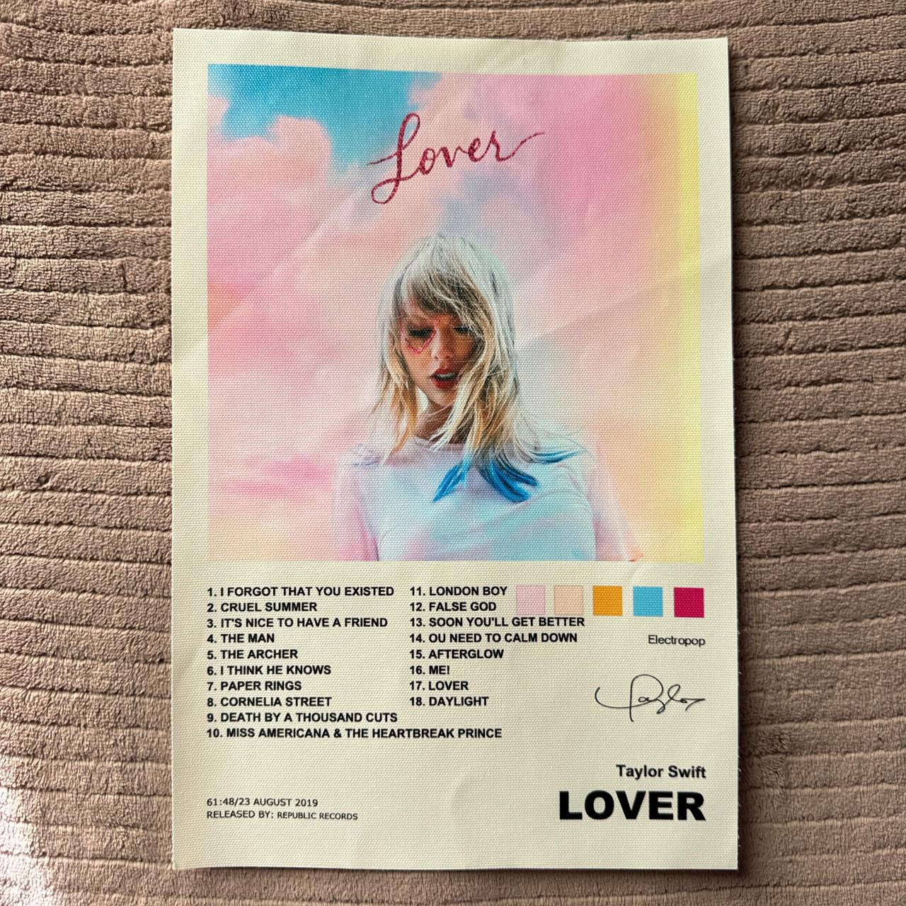Taylor Swift Lover Poster Taylor Swift 12x8 mini | Depop