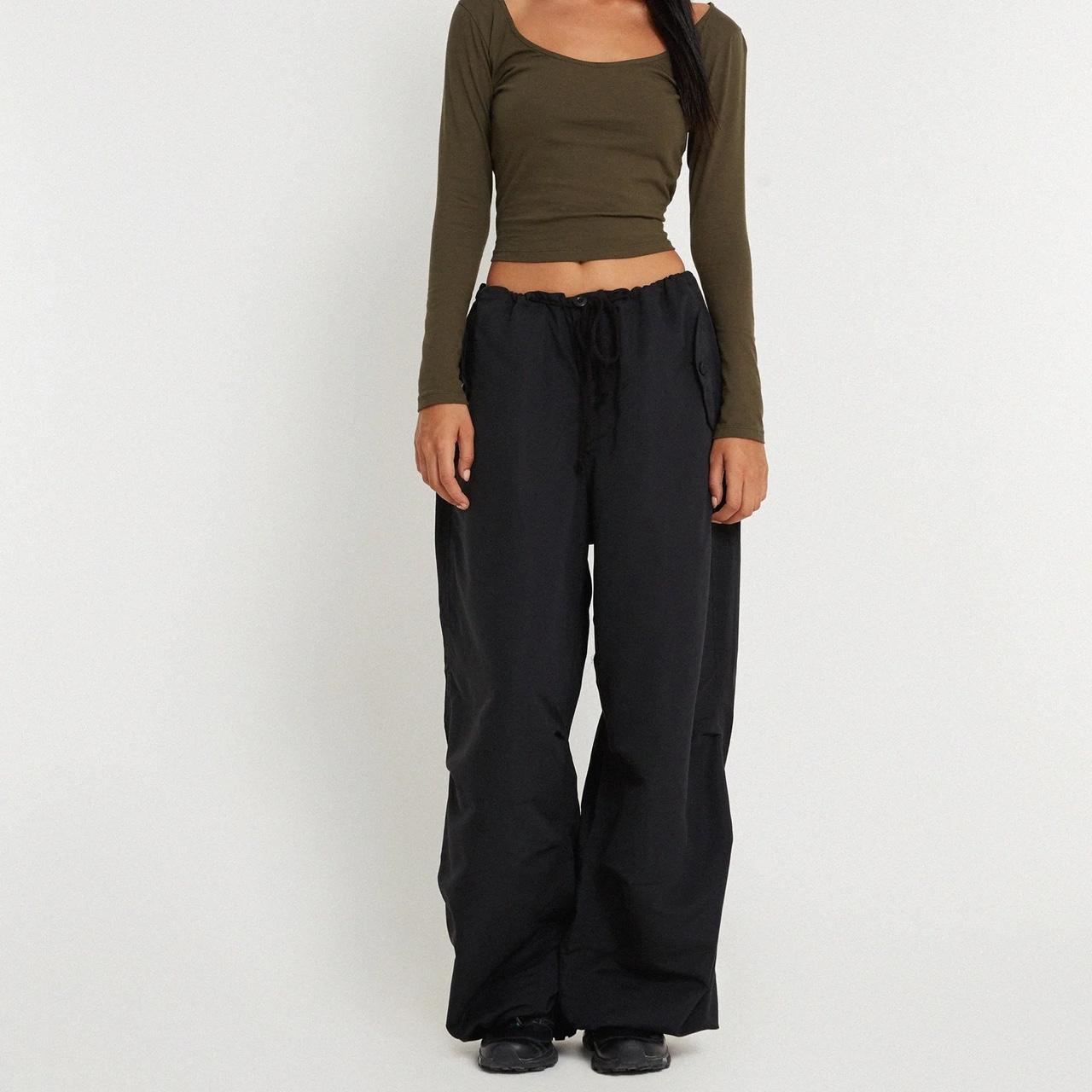 Motel chute pants in microfibre black Never been... Depop