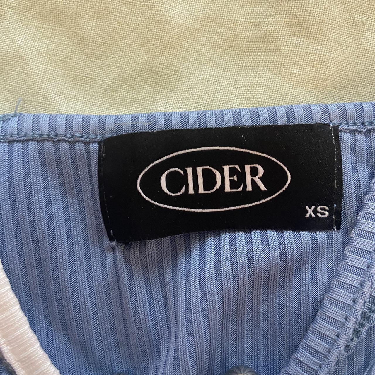 Cider Blue & White Crop Top Never worn XS top from... Depop