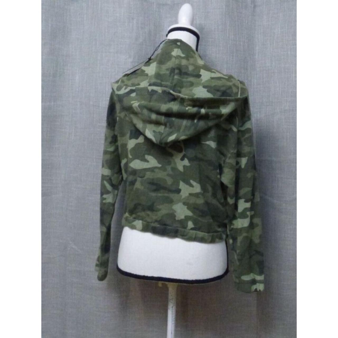 Monrow Women's Camo Military Jacket in Green Grey, Size Medium