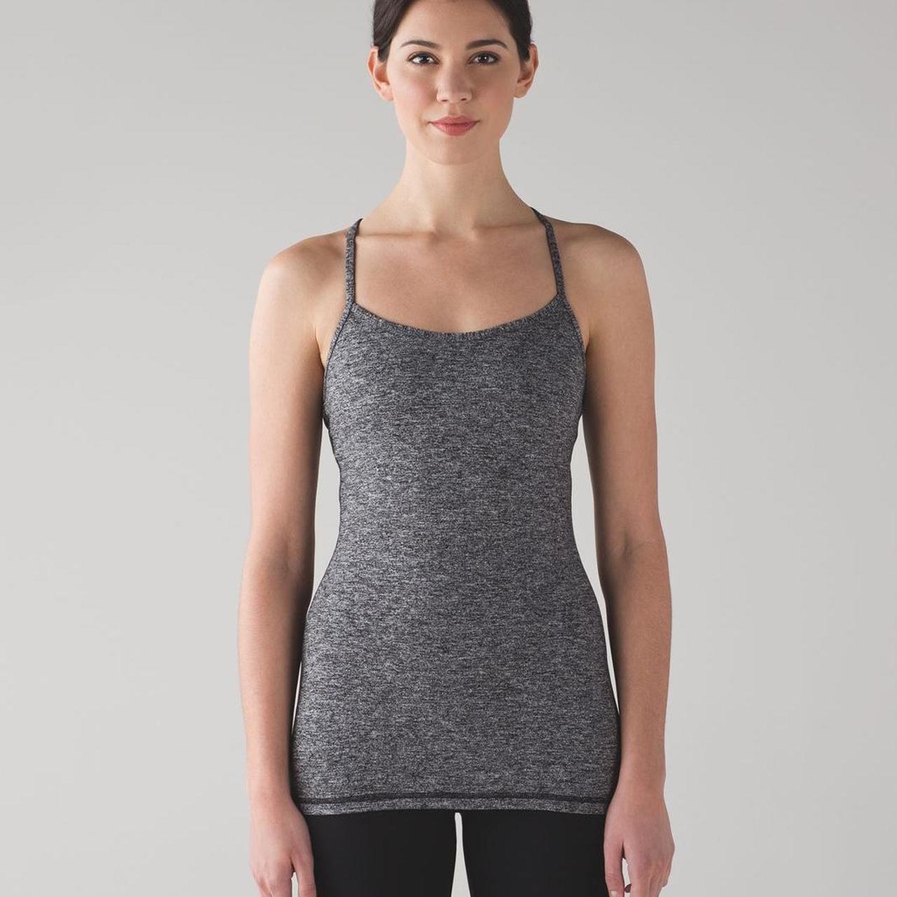 Lululemon Power Y Tank *Luon Heathered Black Size... - Depop