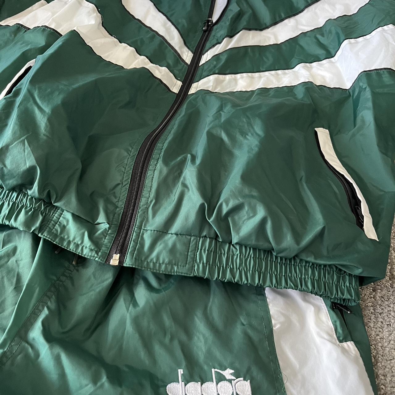 Diadora Men's Green and White Jumpsuit | Depop