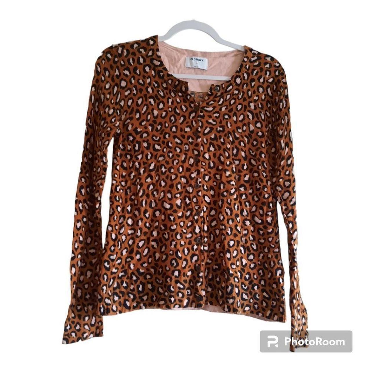 Old navy leopard print cardigan sale