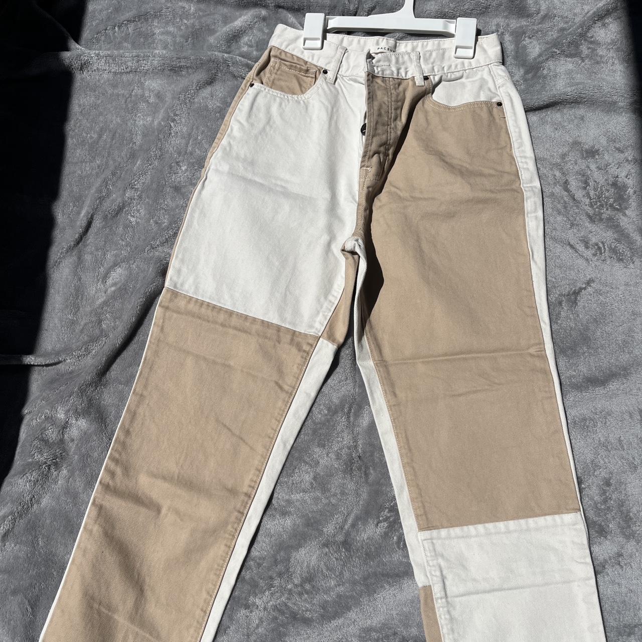 New Pacsun jeans! Size 27 white and tan Depop