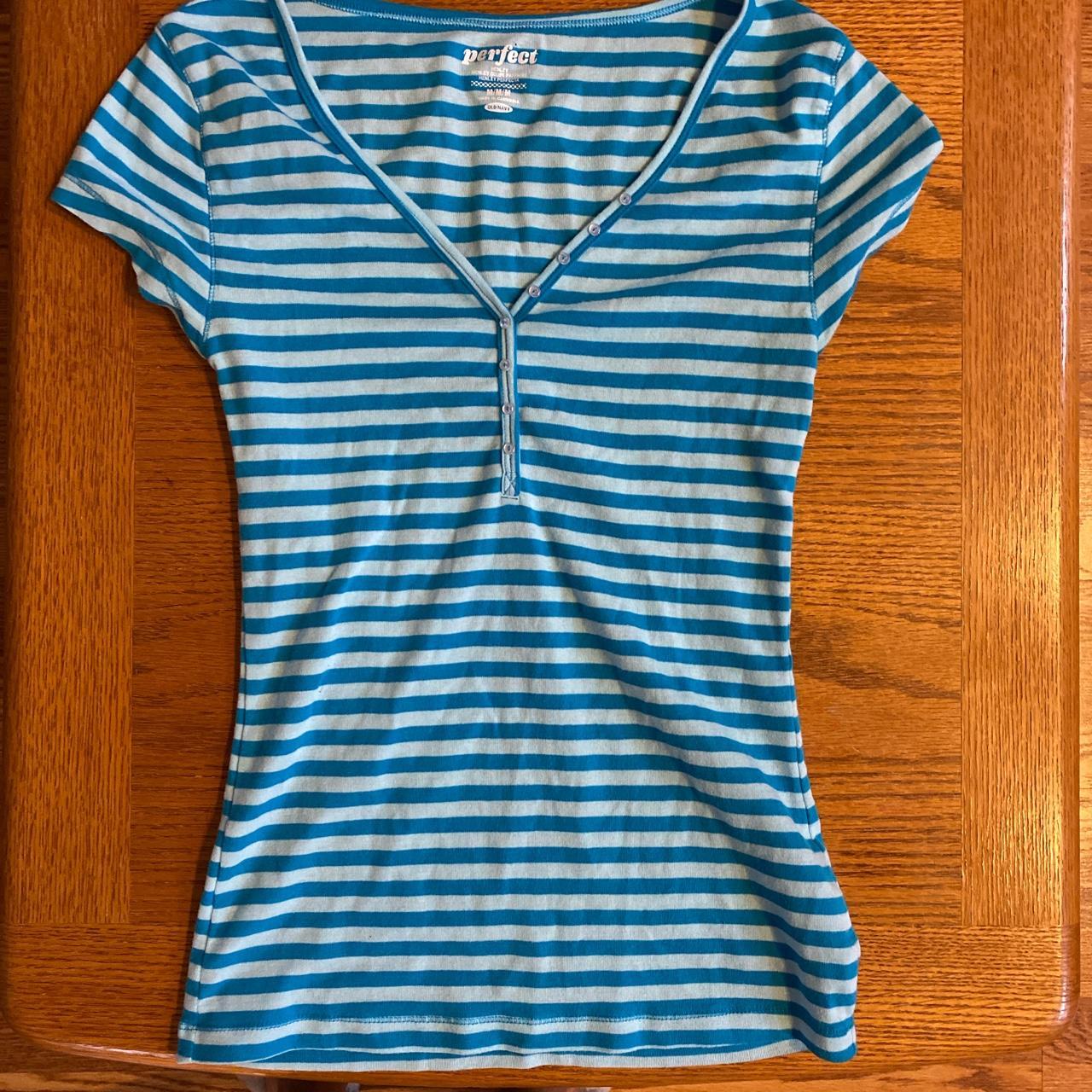 Old Navy Blue Striped Top It’s giving Emma from... - Depop