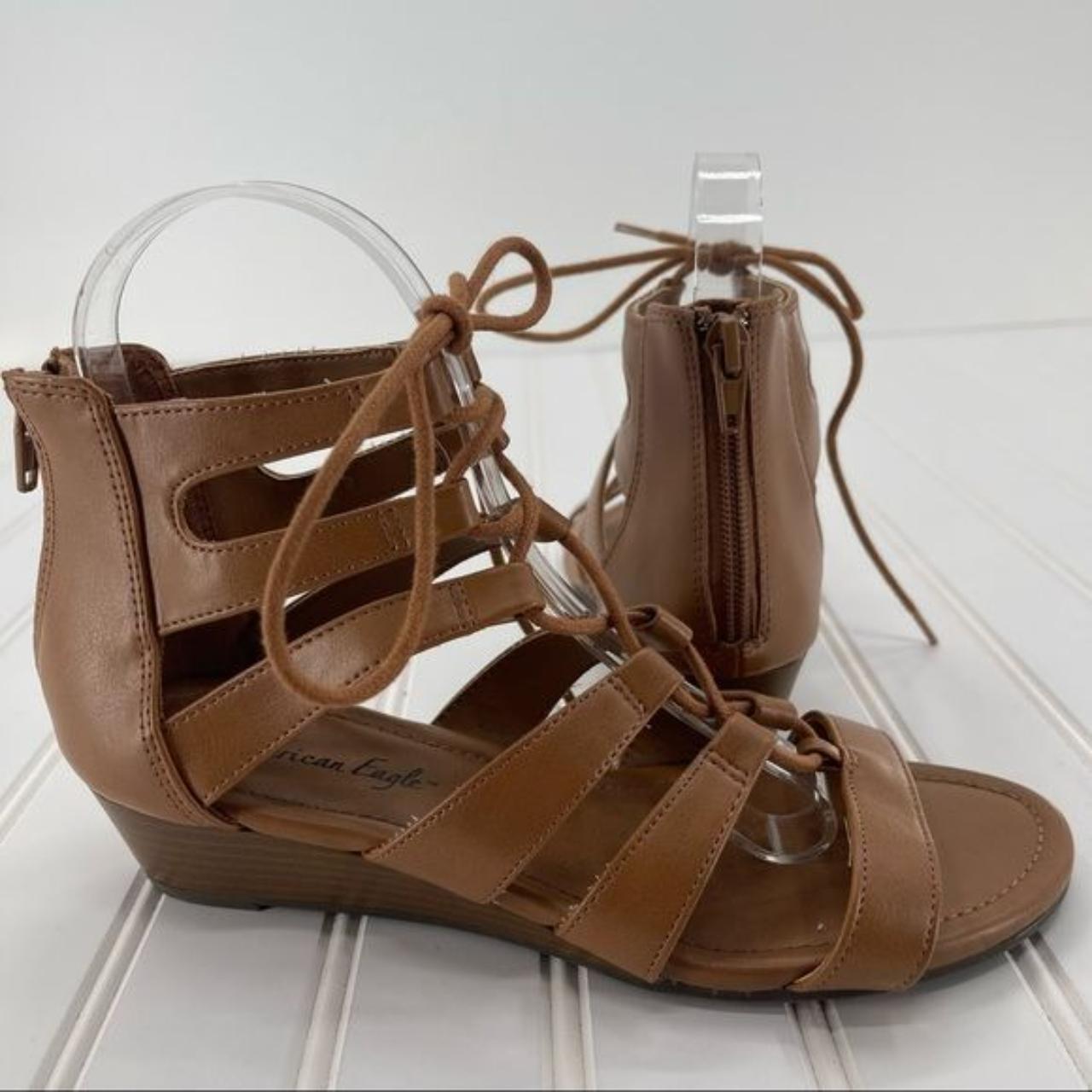 Women's Lace up Sandals - Closed-Toe Leather Sandal - Casual Low Wedge  Gladiator Flat Sandal - Woven Summer Roman Boot Shoes - Walmart.com