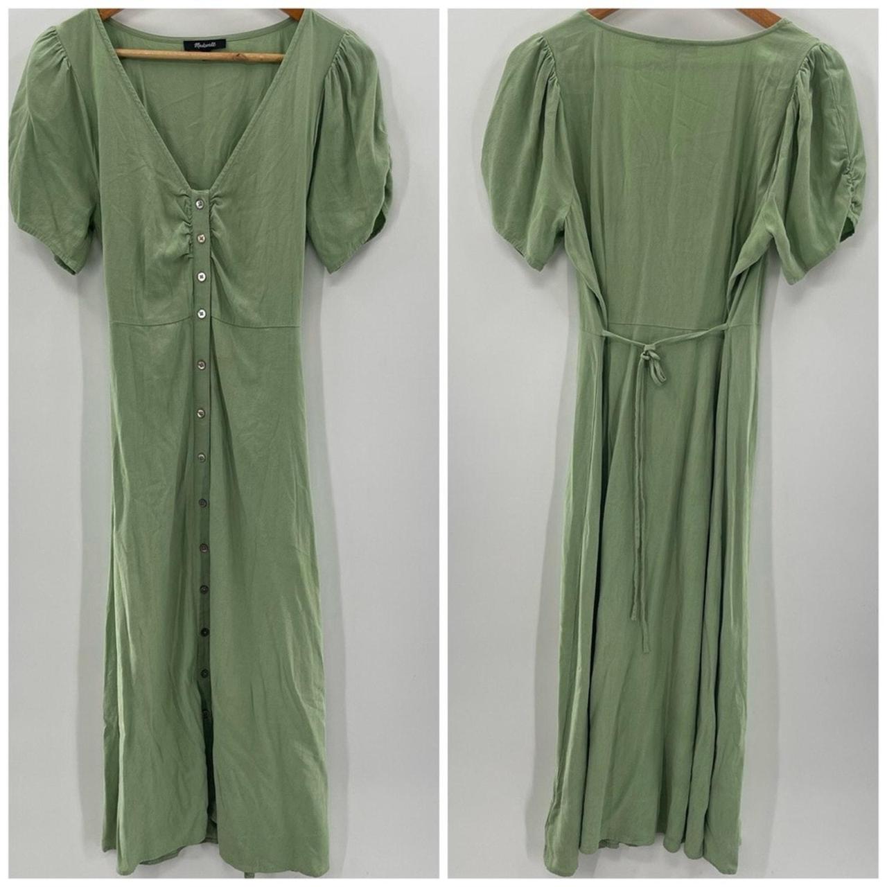 Madewell Leedra Button-Front Midi Dress gatehouse green size 2 NWT cheapest