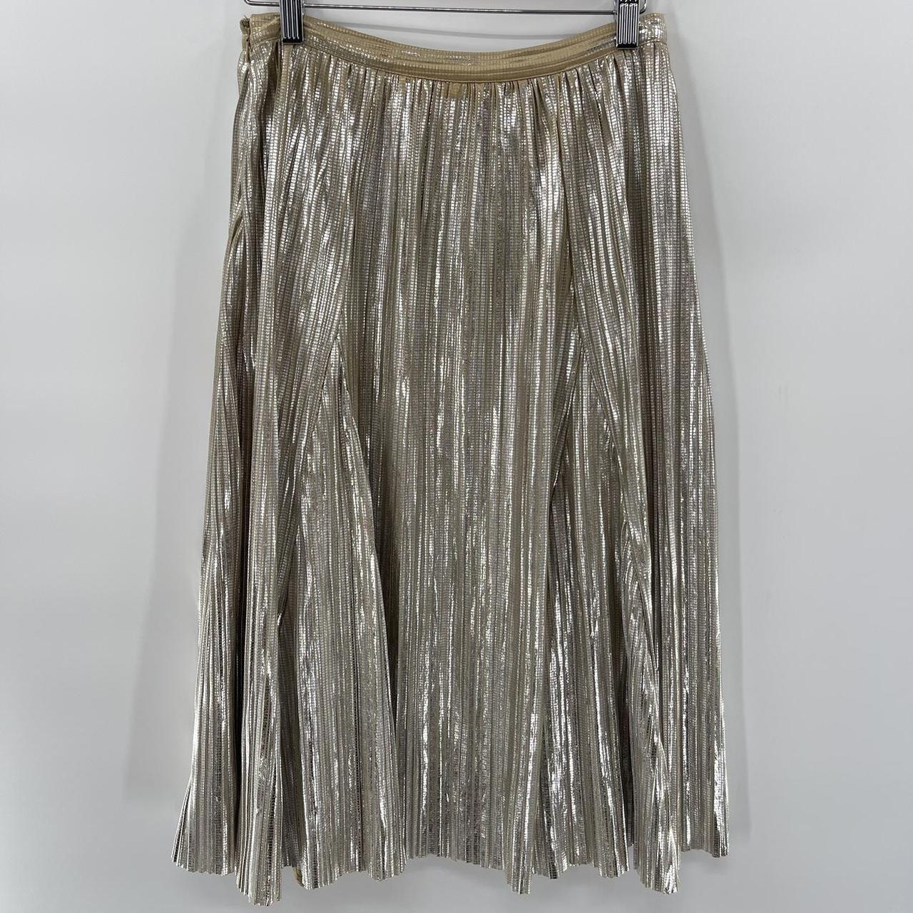 Anthropologie Maeve Ambra Pleated Metallic Depop