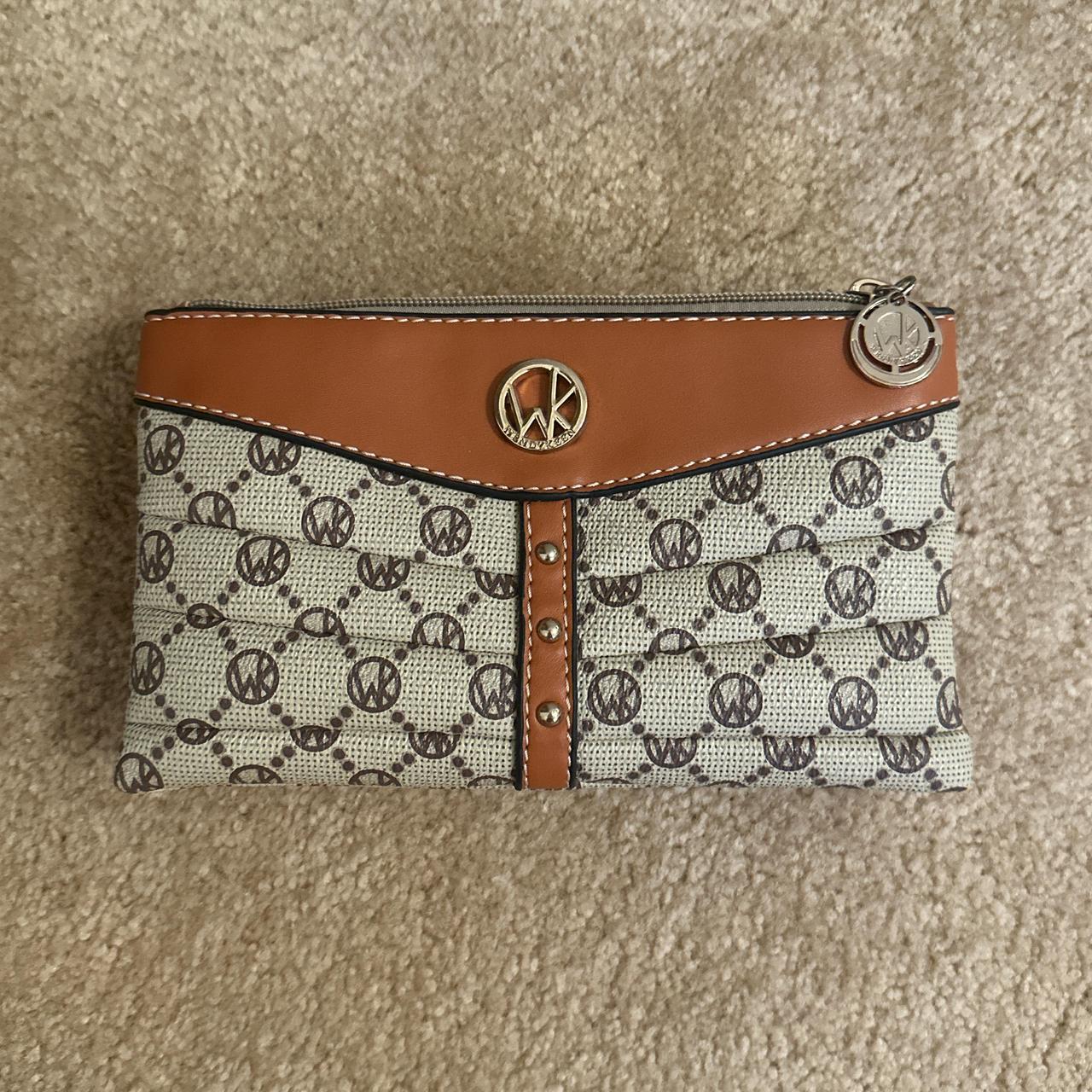 Women's Bag - Brown/Tan – White and brown Wendy Keen clutch or …
