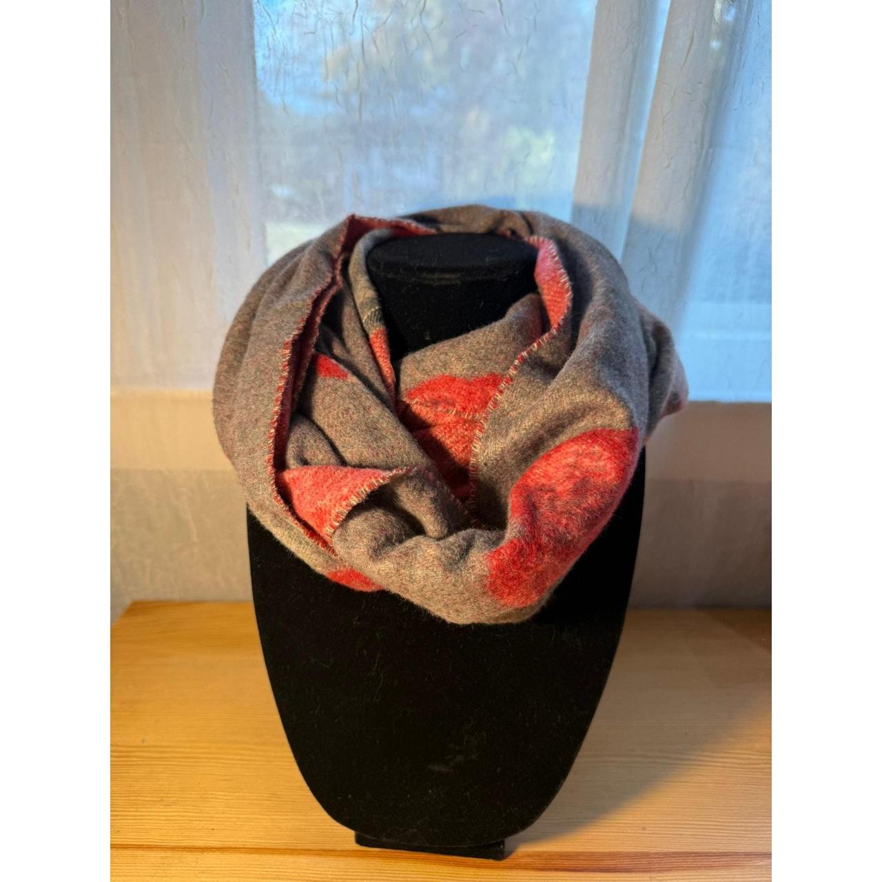 Source Unknown Women's Scarf - Grey/Red – Cozy an… - image 1
