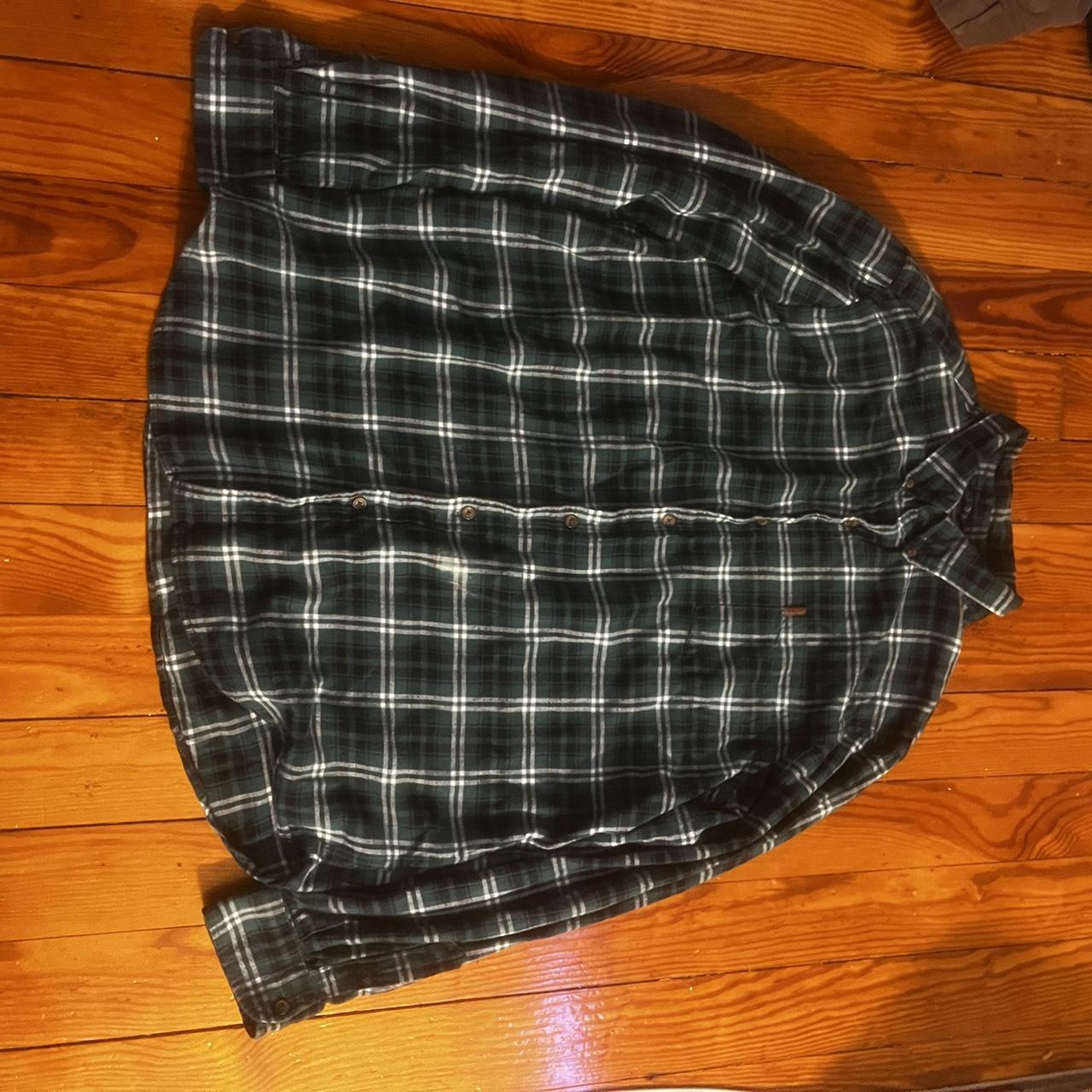 XXL green and white chaps flannel - Depop