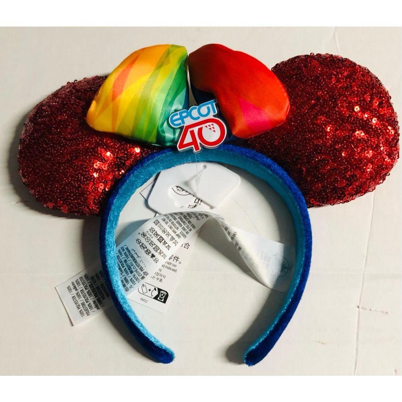 Disney Parks EPCOT 40th Anniversary Sequined Minnie Mouse Ears store Headband New