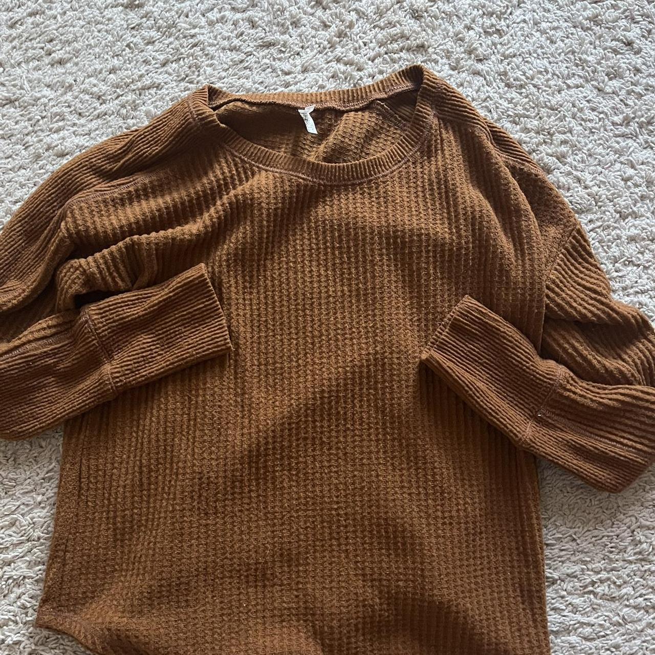 Kohls burnt orange waffle knit sweater Depop