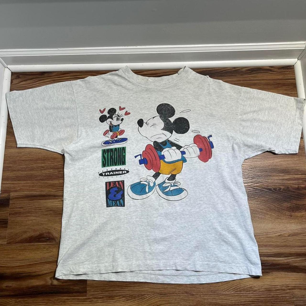 90s disney mickey mouse single stitch aop mens... - Depop