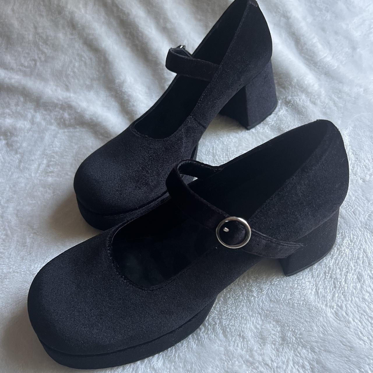 Velvet platform best sale mary janes