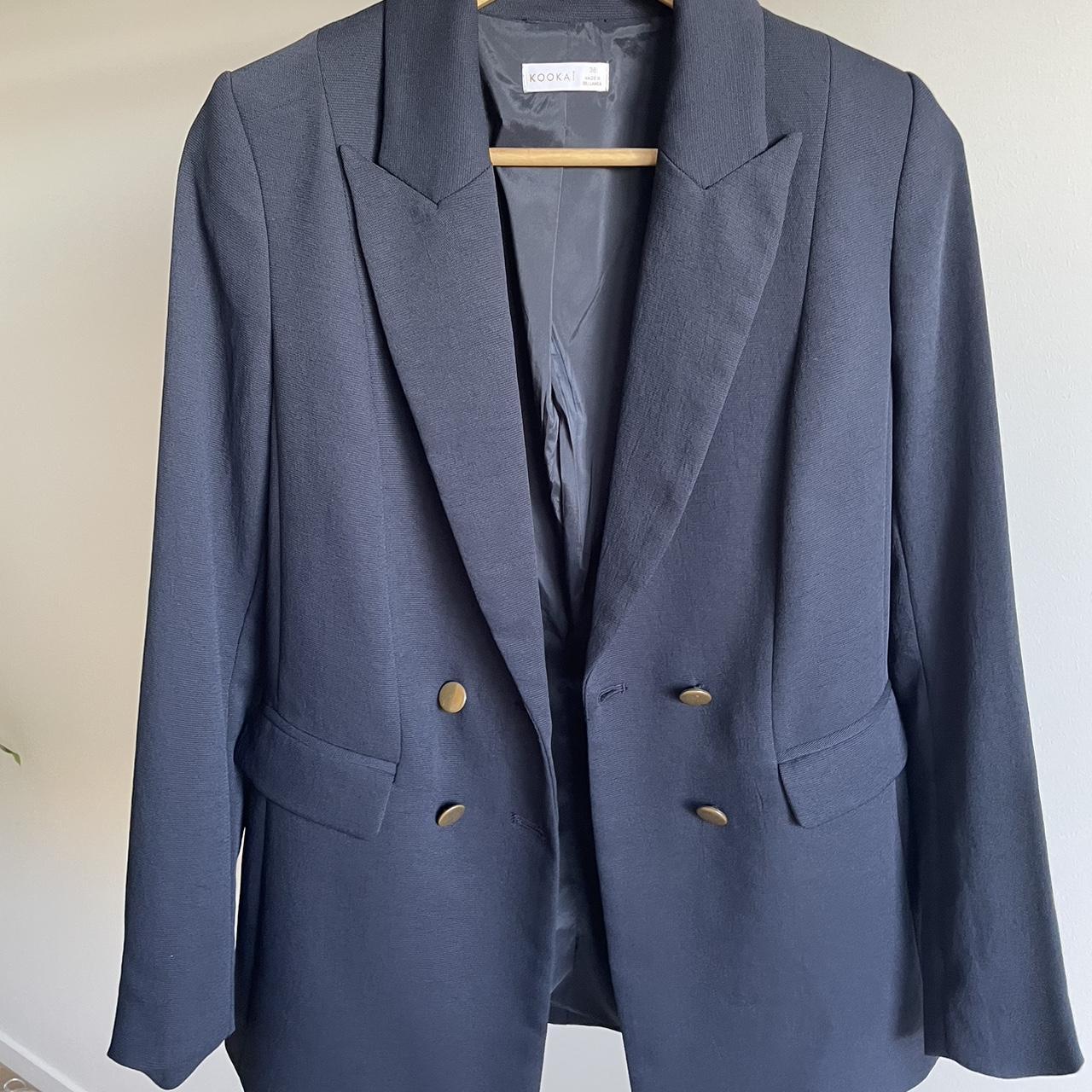 Kookai oyster midnight navy blazer with gold... - Depop