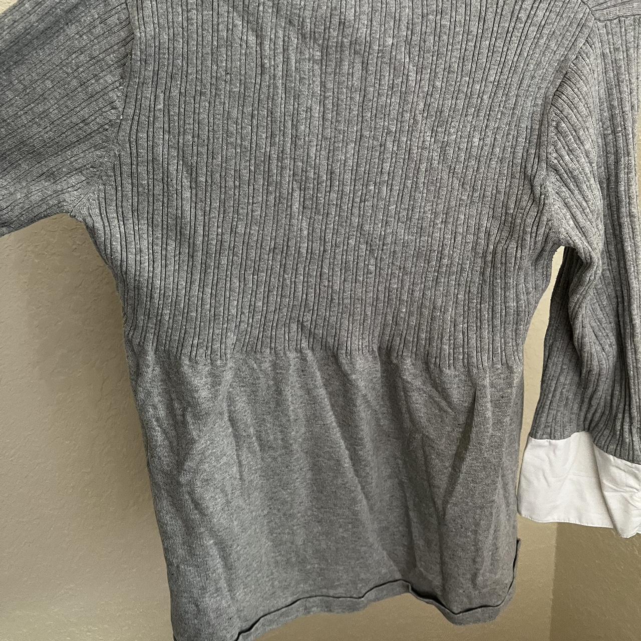 Grey long sleeve collard shirt cute for a preppy... - Depop