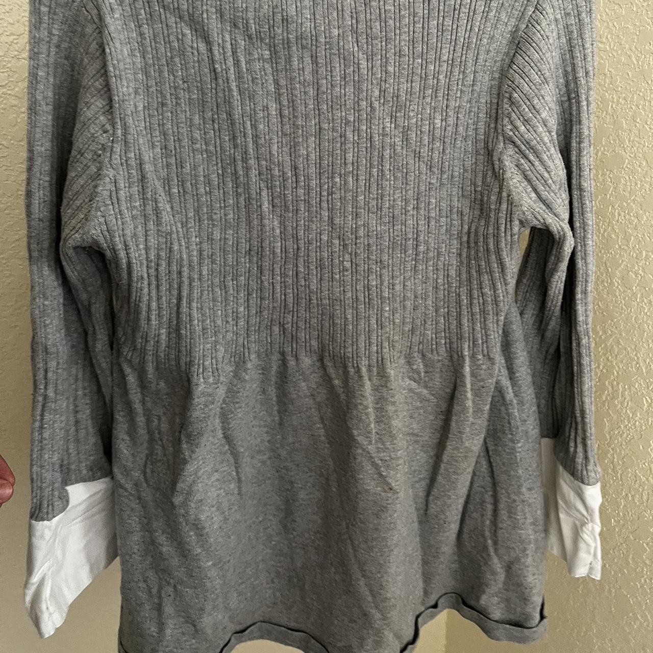 Grey long sleeve collard shirt cute for a preppy... - Depop