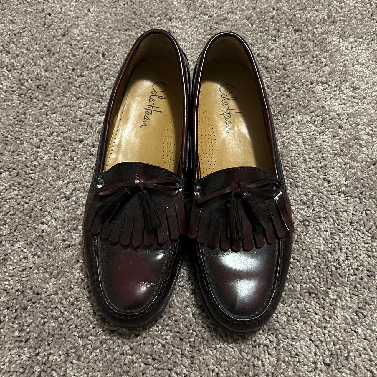 Cole Haan Burgundy Loafers Size 10. Pretty beat,... - Depop