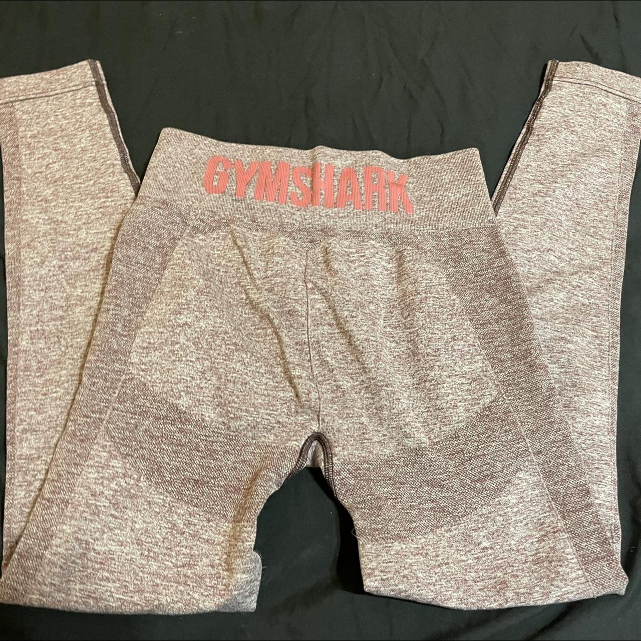 Gymshark Flex High Rise Leggings in Grey/Pink Marl, - Depop