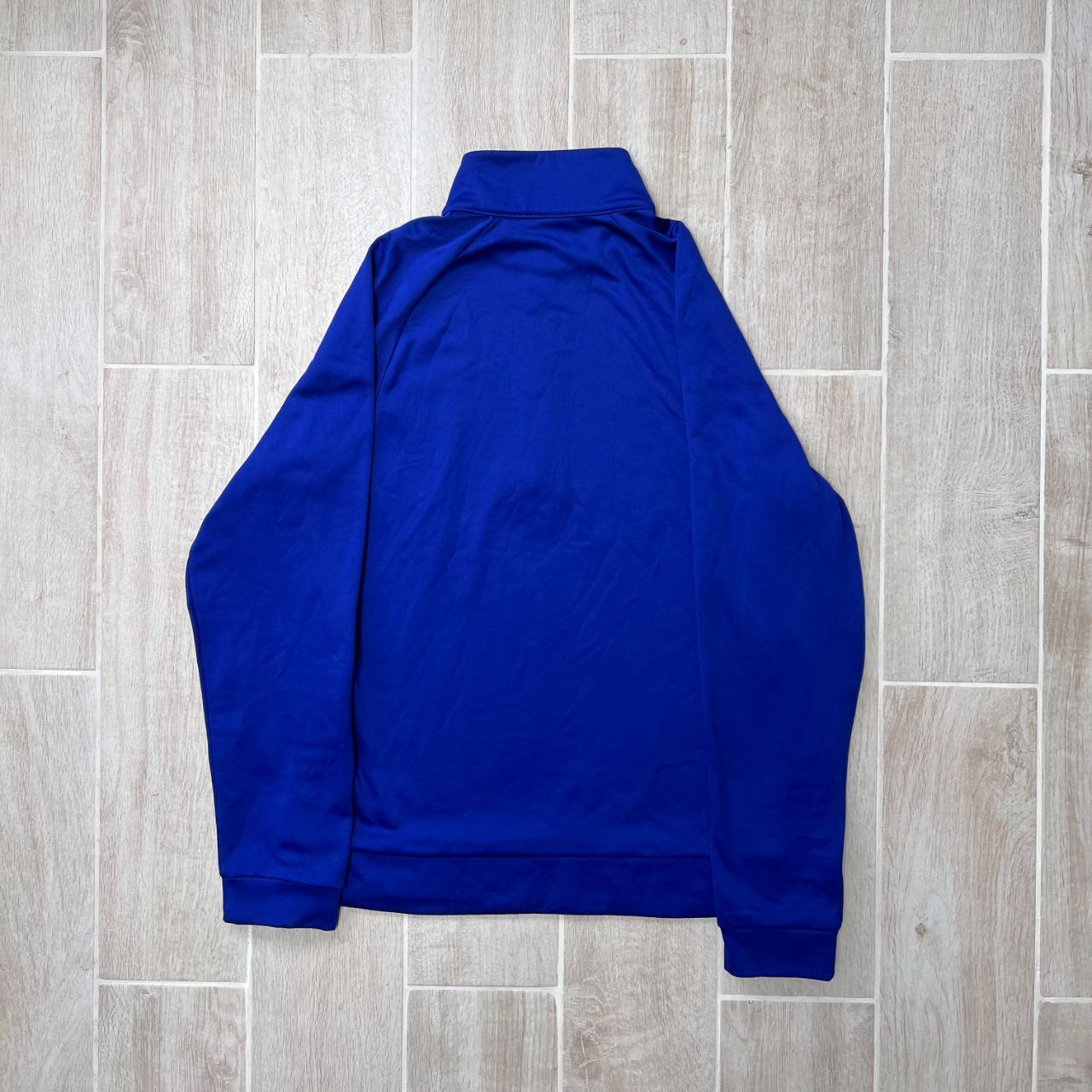 Nike 1/4 Zip Blue Black Swoosh L/S Cotton Fleece Top... - Depop