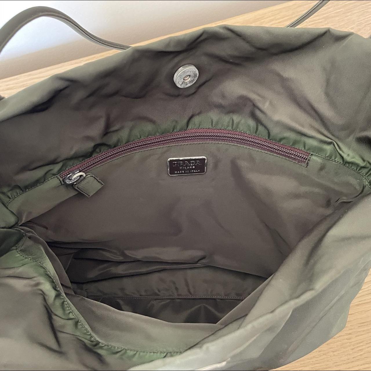 Prada Women's Khaki and Green Bag Depop