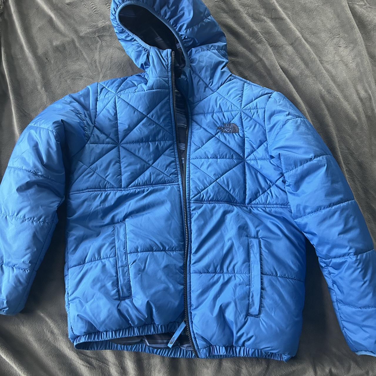 Blue puffer North face coat bluenorthfacepuffercoat Depop