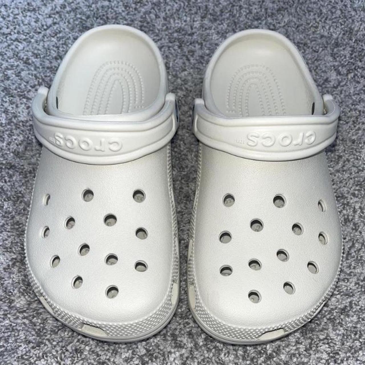 Crocs Clogs Color: Bone Size: M5, W7 Worn... - Depop