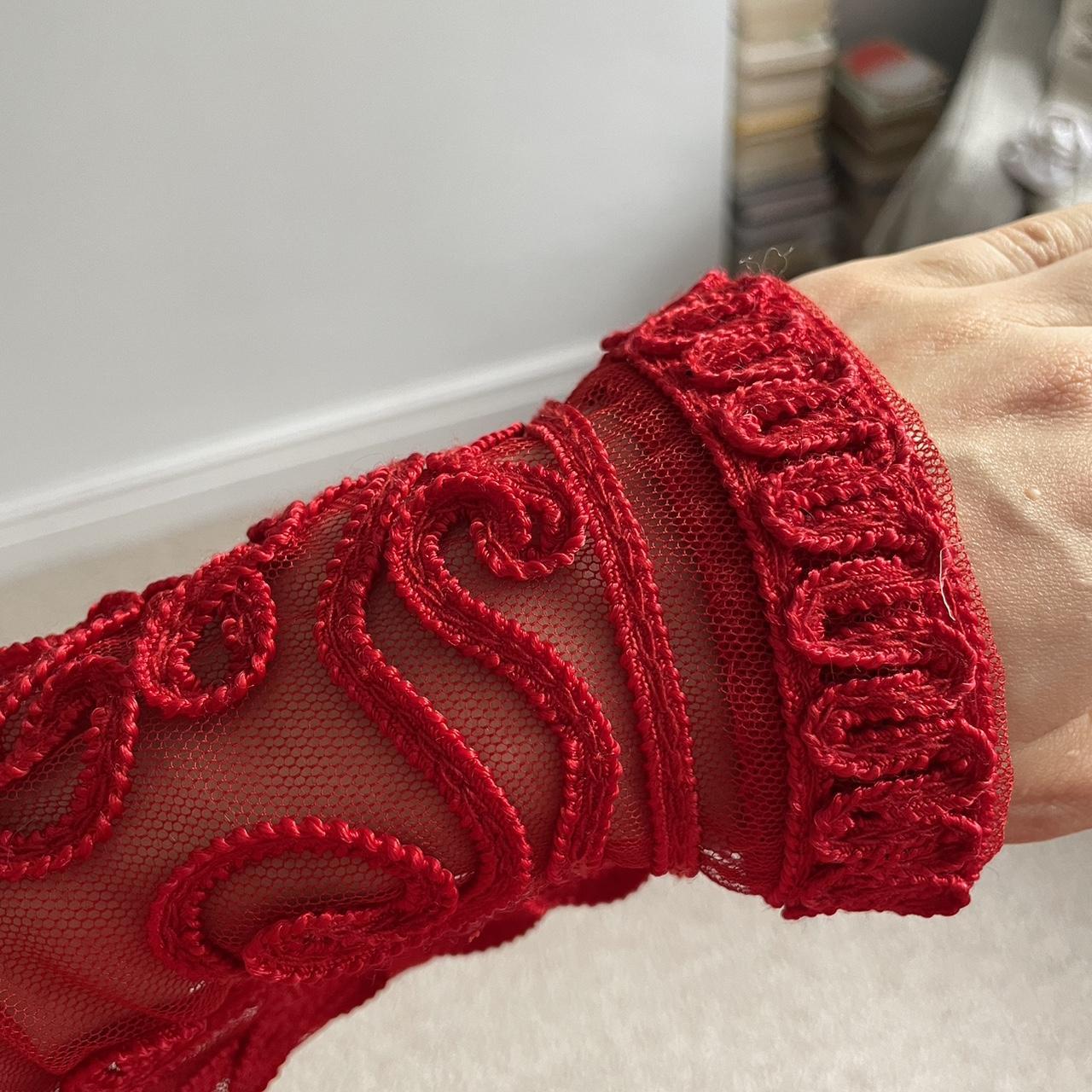 **SOLD** Incredible sheer red lace cardigan with... - Depop