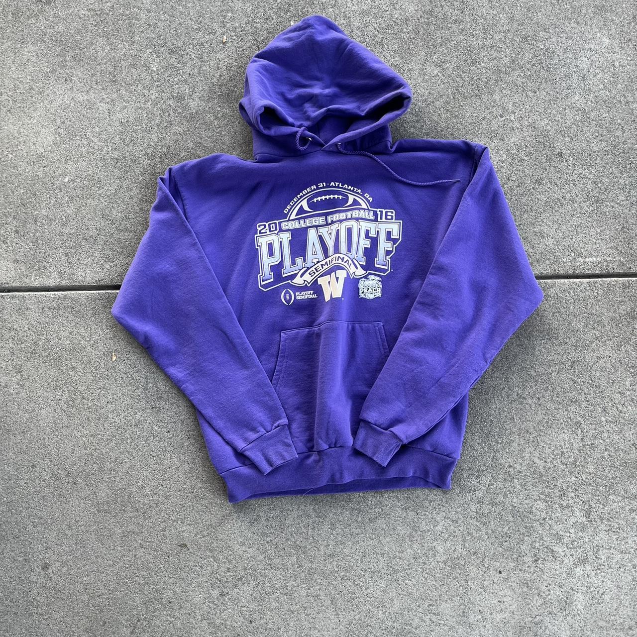 Purple college football hoodie Size L Fast shipping... Depop