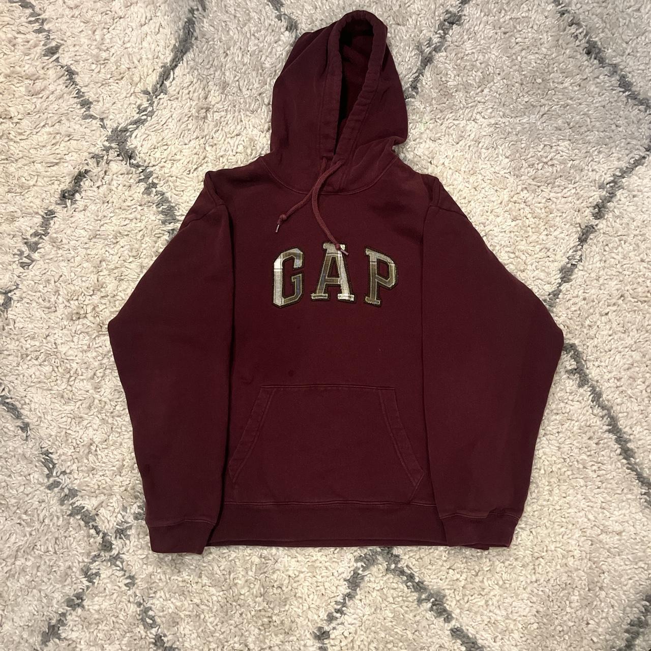 Gap Men's Burgundy and Red Sweatshirt | Depop