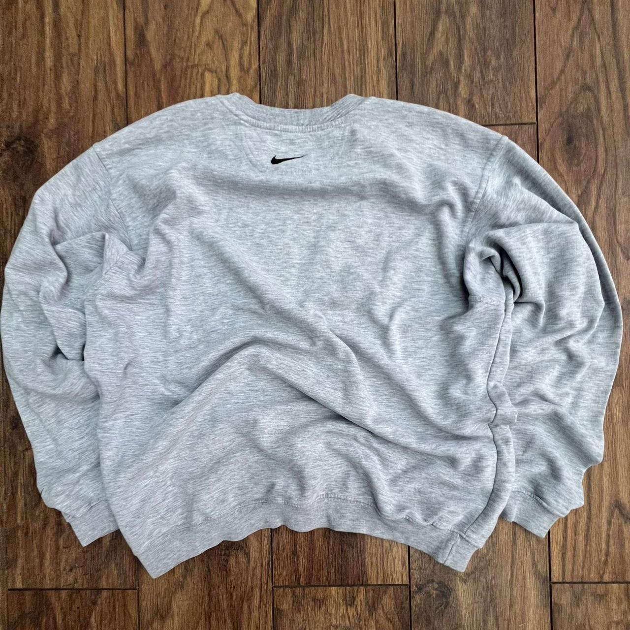 Nike mini swoosh oversized boxy grey sweatshir sale