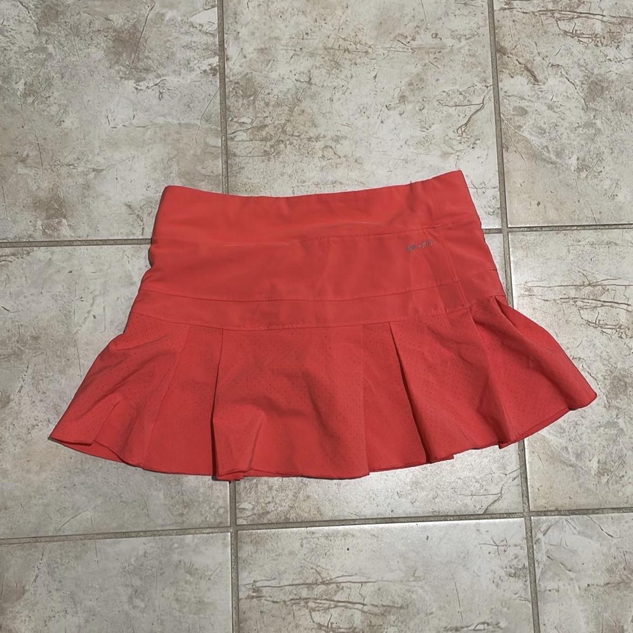 Nike tennis skirt dri fit It’s a bright red skirt... - Depop