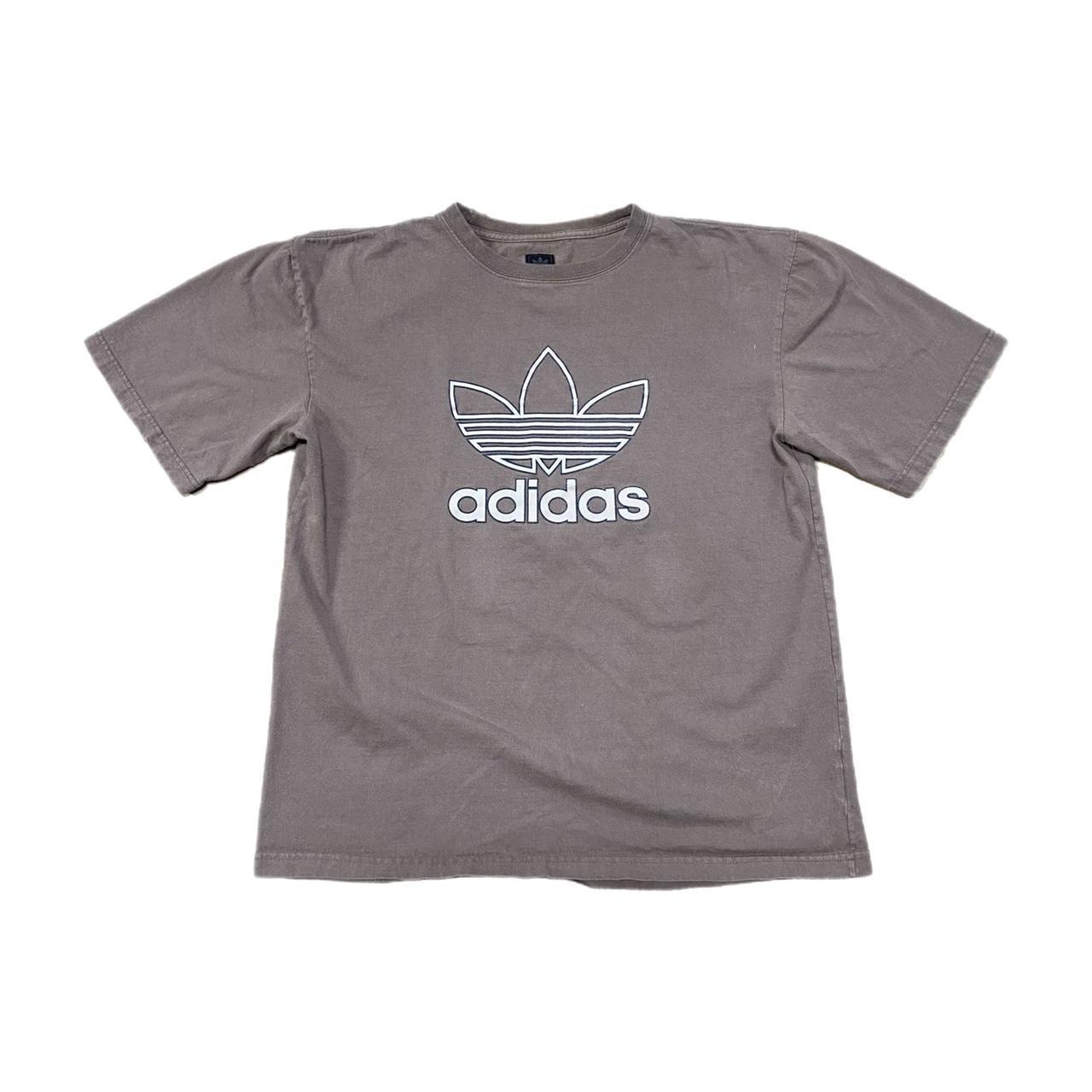 Adidas Men's Grey and Black T-shirt | Depop