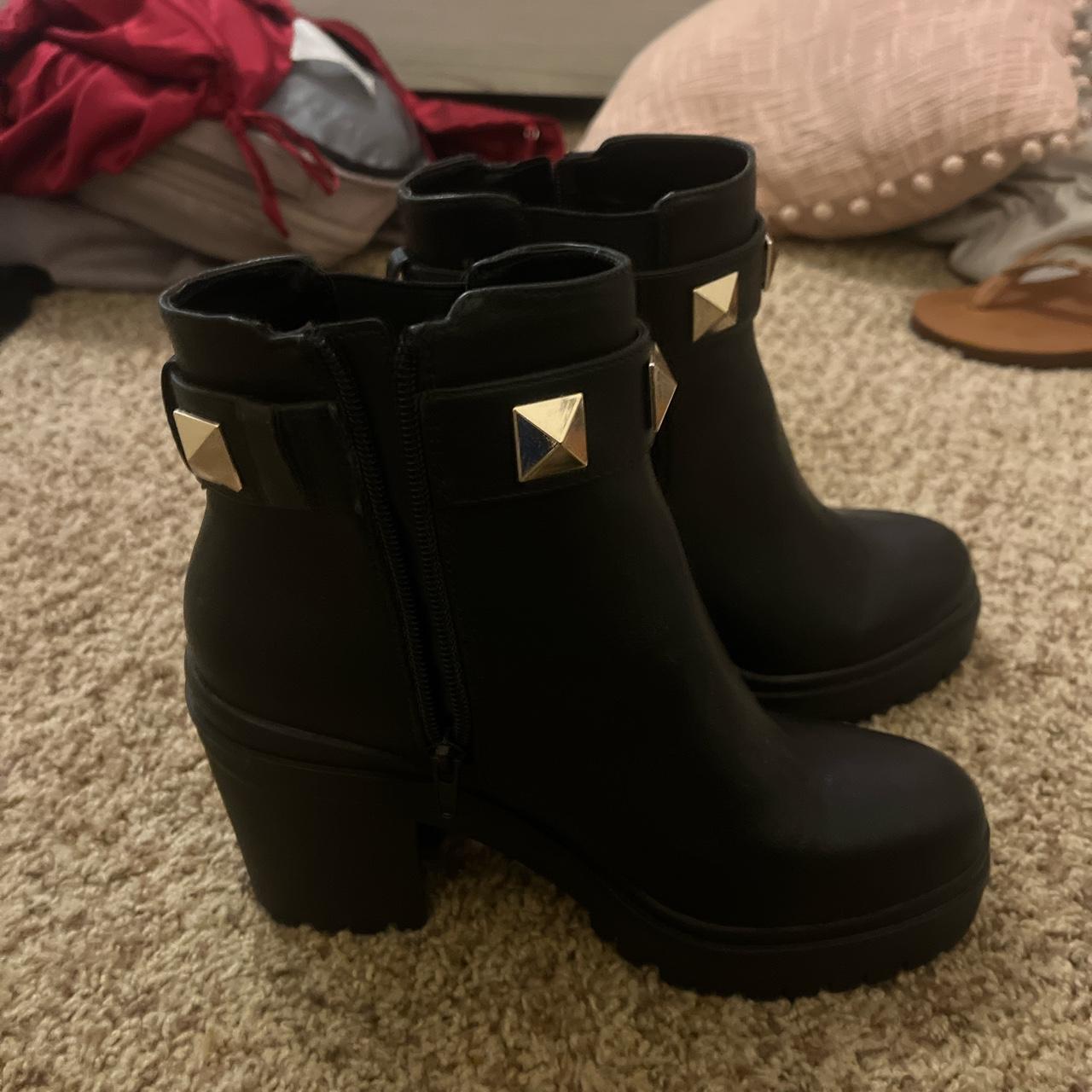 Black booties on sale with gold studs