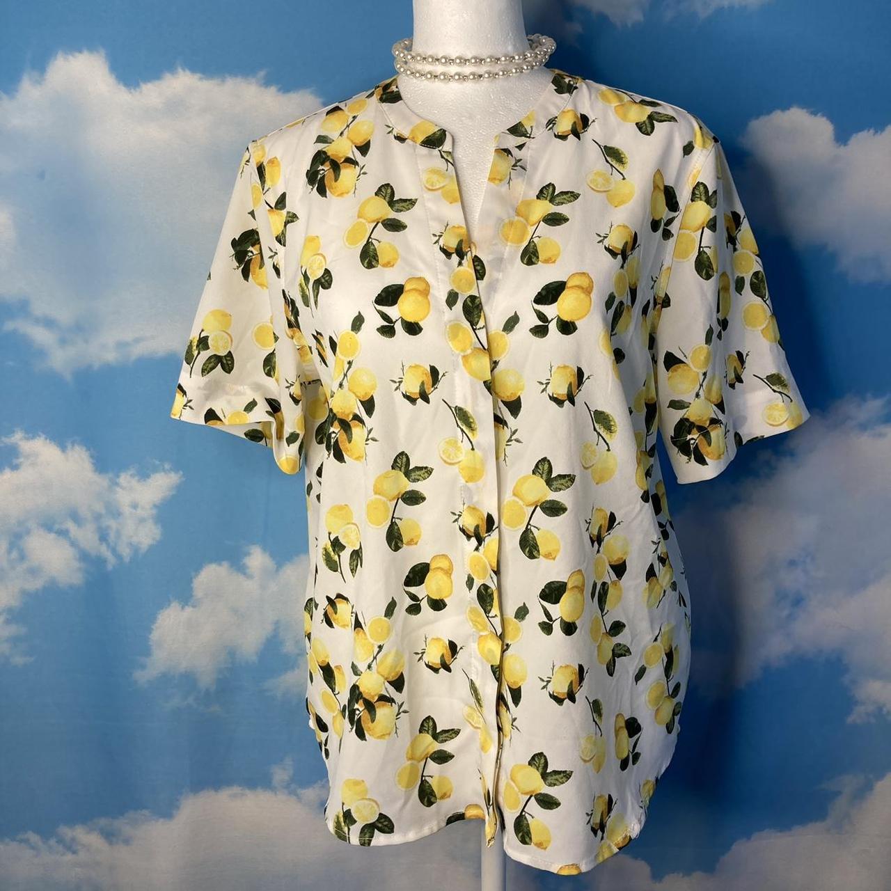 blouse with lemon print