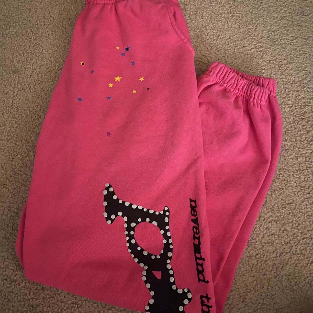Sp5der PINK sweatpants Bought from another - Depop