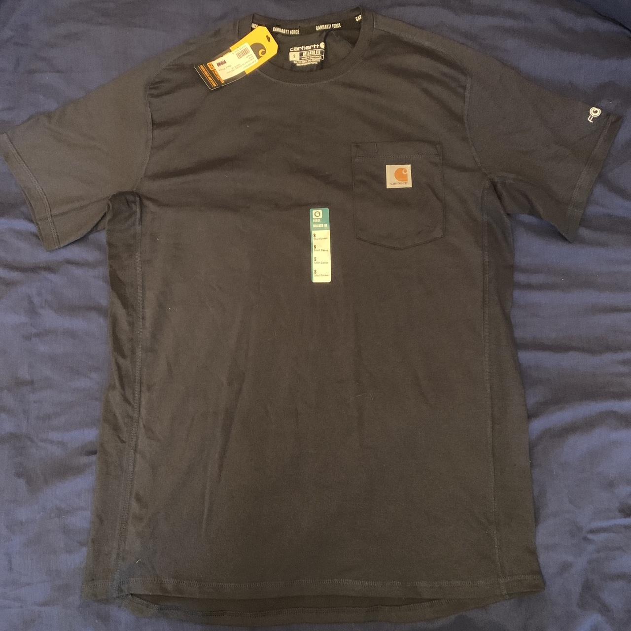 Carhartt Force TShirt Navy Relaxed Fit Midweight... Depop