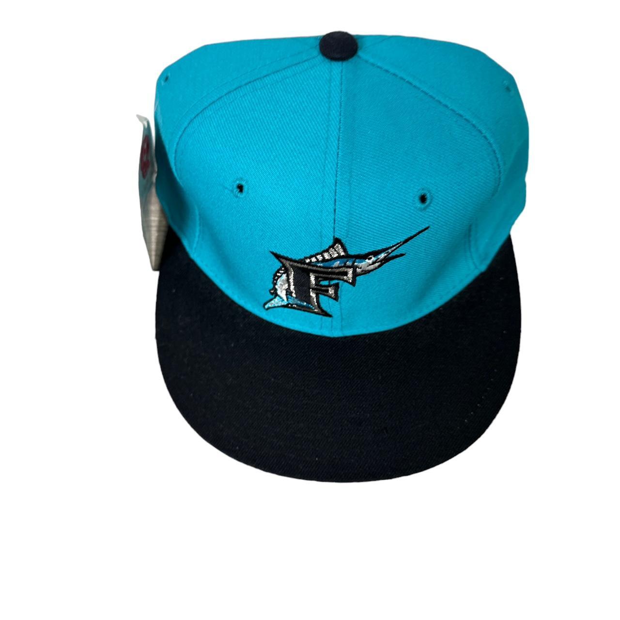 Florida marlins baseball hat double color way teal - Depop