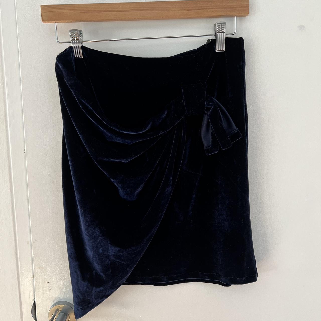 Blue velvet skirt size 10 best sale