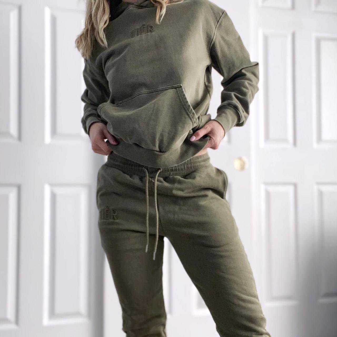 Tier NYC Military Olive Sweat Set Matching hoodie... - Depop