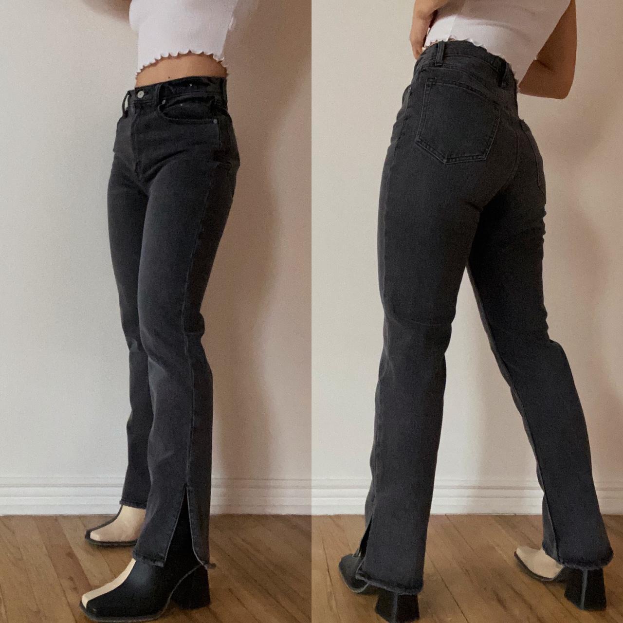 Abercrombie & Fitch Women's Black and Grey Jeans Depop